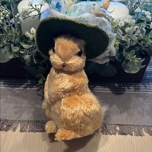 NWT Adorable Easter Bunny Figurine with Festive Easter Hat